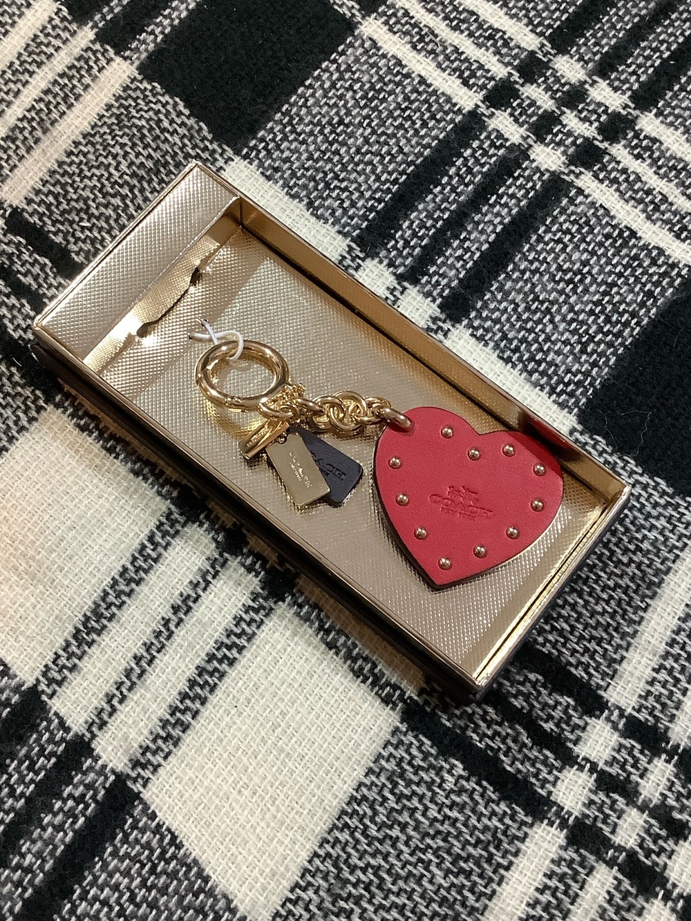 Coach Heart Shaped Keychain Bag Charm